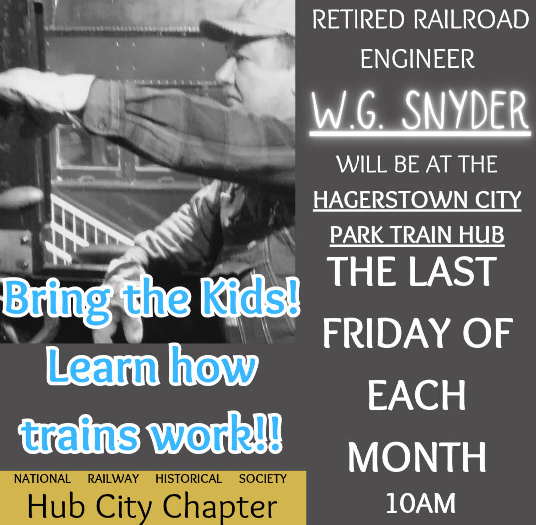 HAGERSTOWN CITY PARK TRAIN HUB - LIVING HISTORIANS Come to the Hagerstown City Park Train Hub and enjoy yourself while learning about the intricacies of railroading in the 1940's, a time when Locomotive 202 was riding the rails as an express passenger train. Living historians in date accurate attire will b